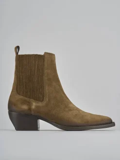 Stivaletti tacco 3cm camoscio marrone