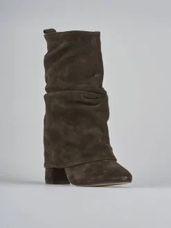 Stivaletti tacco 7cm camoscio testa