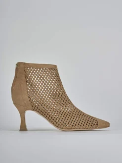 Stivaletti tacco 7cm camoscio marrone