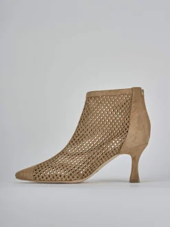 Stivaletti tacco 7cm camoscio marrone