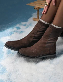 Stivaletti tacco 3cm camoscio testa