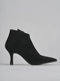 Stivaletti tacco 7cm camoscio nero