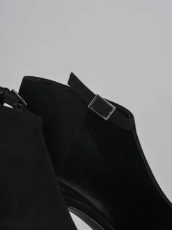 Stivaletti tacco 7cm camoscio nero