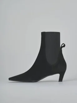 Stivaletti tacco 5cm camoscio nero