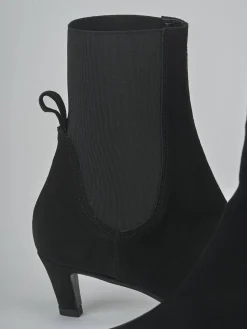 Stivaletti tacco 5cm camoscio nero