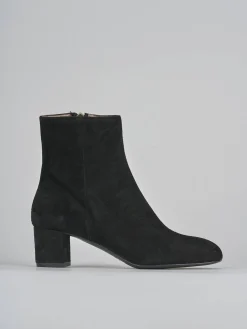 Stivaletti tacco 6cm camoscio nero