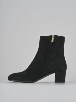 Stivaletti tacco 6cm camoscio nero