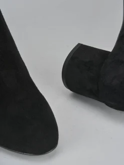 Stivaletti tacco 6cm camoscio nero