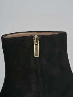 Stivaletti tacco 6cm camoscio nero