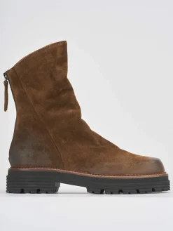 Stivaletti tacco 2cm camoscio marrone