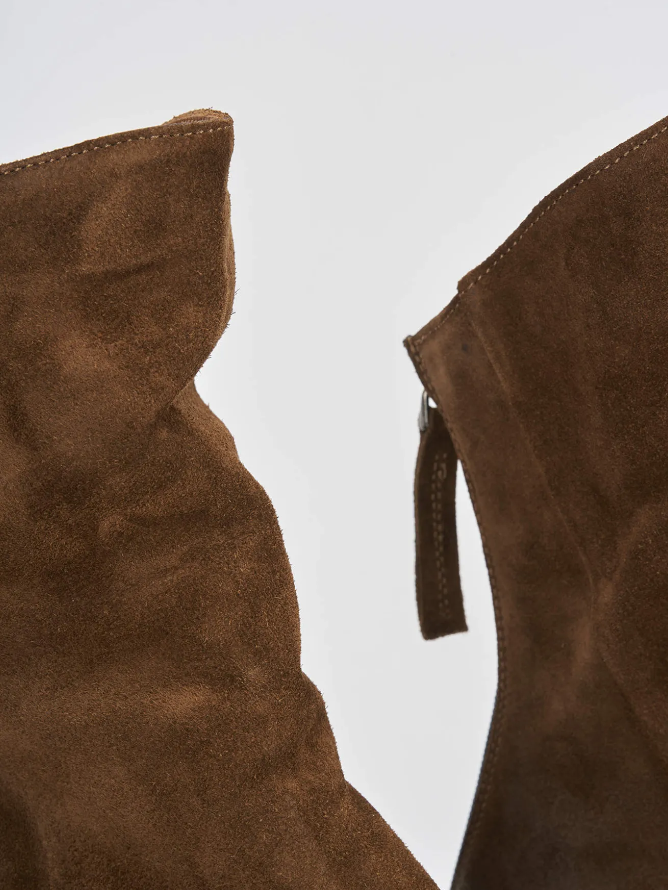 Stivaletti tacco 2cm camoscio marrone