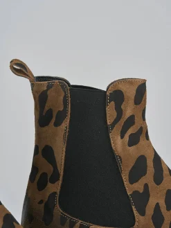 Stivaletti tacco 2cm camoscio multicolor