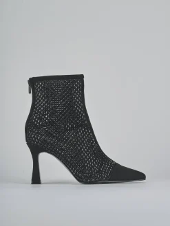 Stivaletti tacco 8cm camoscio sostenible nero