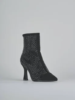 Stivaletti tacco 8cm camoscio sostenible nero