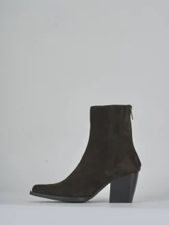 Stivaletti tacco 8cm camoscio testa