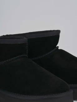 Stivaletti tacco 2cm camoscio nero