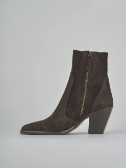 Stivaletti tacco 6cm camoscio testa