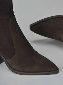 Stivaletti tacco 6cm camoscio testa