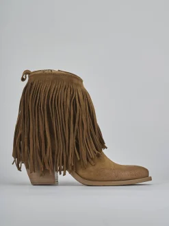 Stivaletti tacco 7cm camoscio marrone