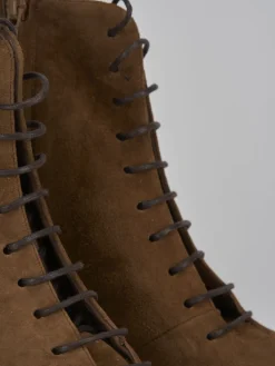 Stivaletti tacco 5cm camoscio marrone