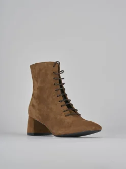 Stivaletti tacco 5cm camoscio marrone