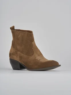 Stivaletti tacco 4cm camoscio testa