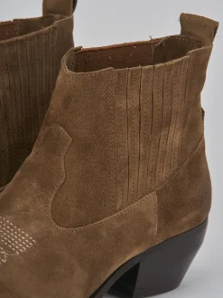 Stivaletti tacco 4cm camoscio testa