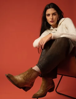 Stivaletti tacco 4cm camoscio testa