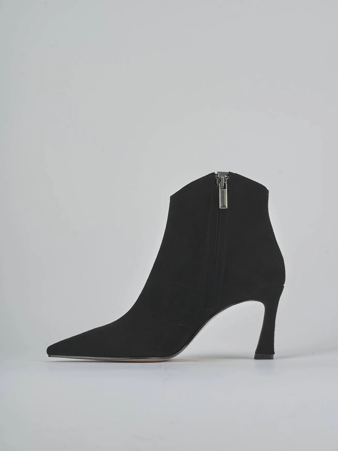 Stivaletti tacco 8cm camoscio nero