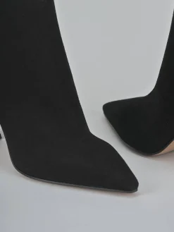 Stivaletti tacco 8cm camoscio nero