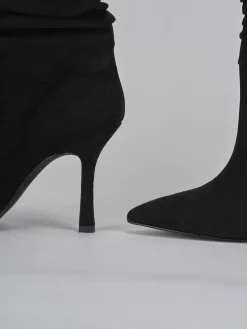 Stivaletti tacco 9cm camoscio nero