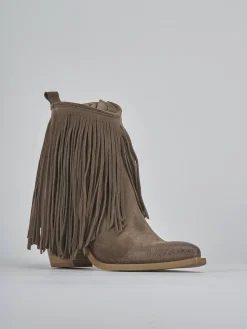 Stivaletti tacco 7cm camoscio beige