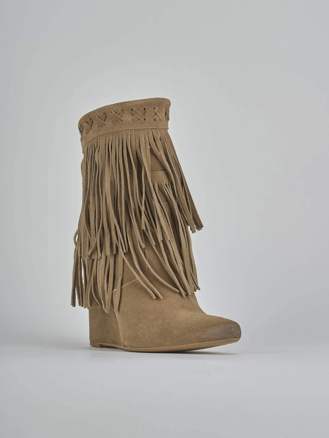 Stivaletti tacco 9cm camoscio marrone