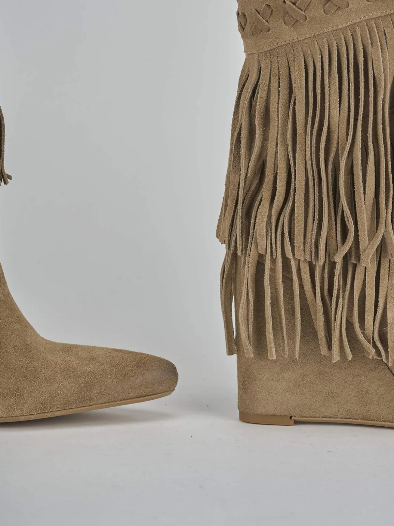 Stivaletti tacco 9cm camoscio marrone