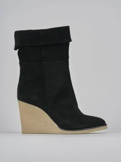 Stivaletti tacco 8cm camoscio nero