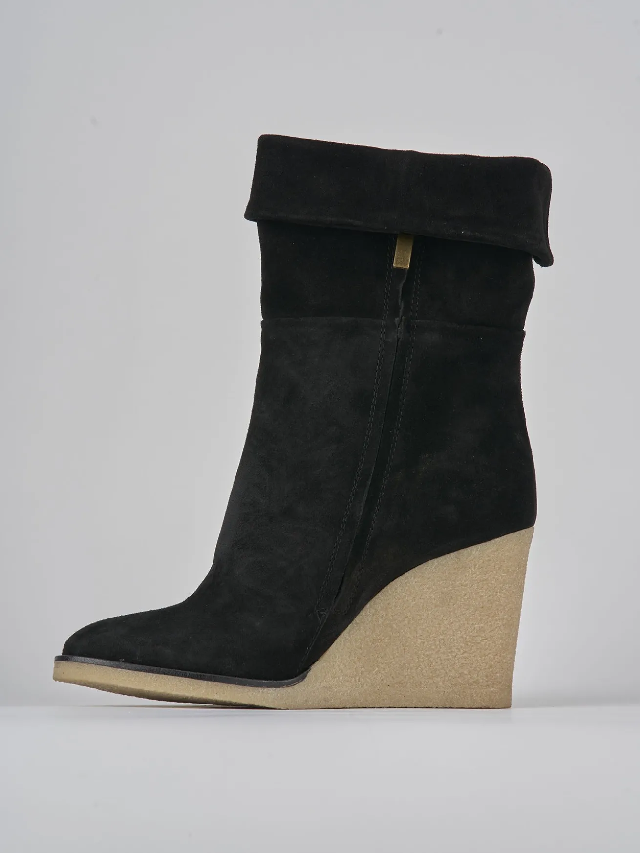 Stivaletti tacco 8cm camoscio nero