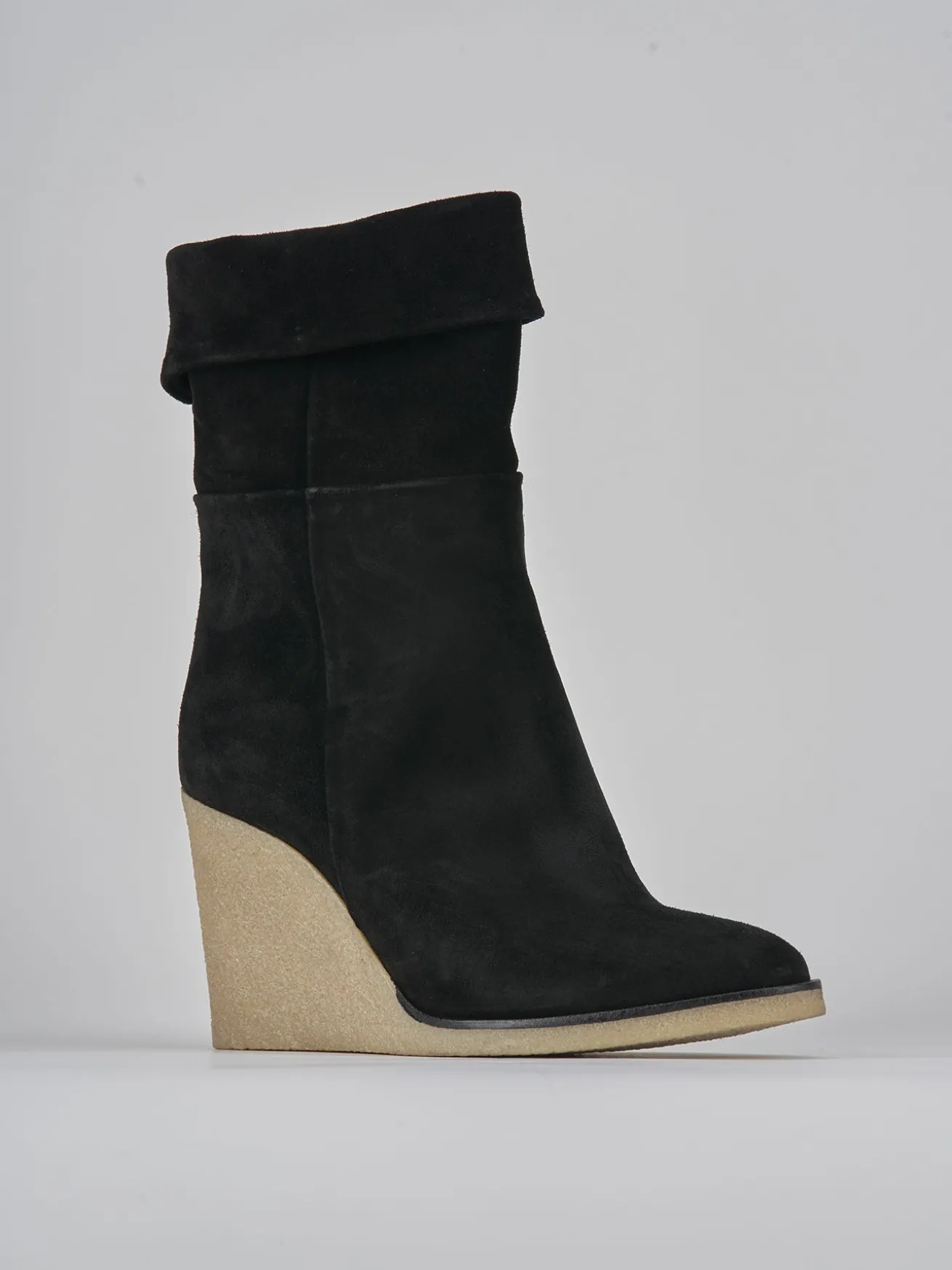 Stivaletti tacco 8cm camoscio nero