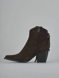 Stivaletti tacco 8cm camoscio testa