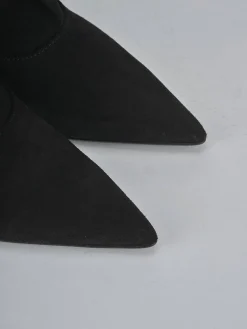 Stivaletti tacco 5cm camoscio nero