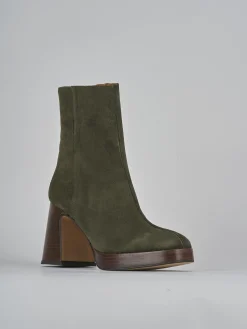 Stivaletti tacco 9cm camoscio verde