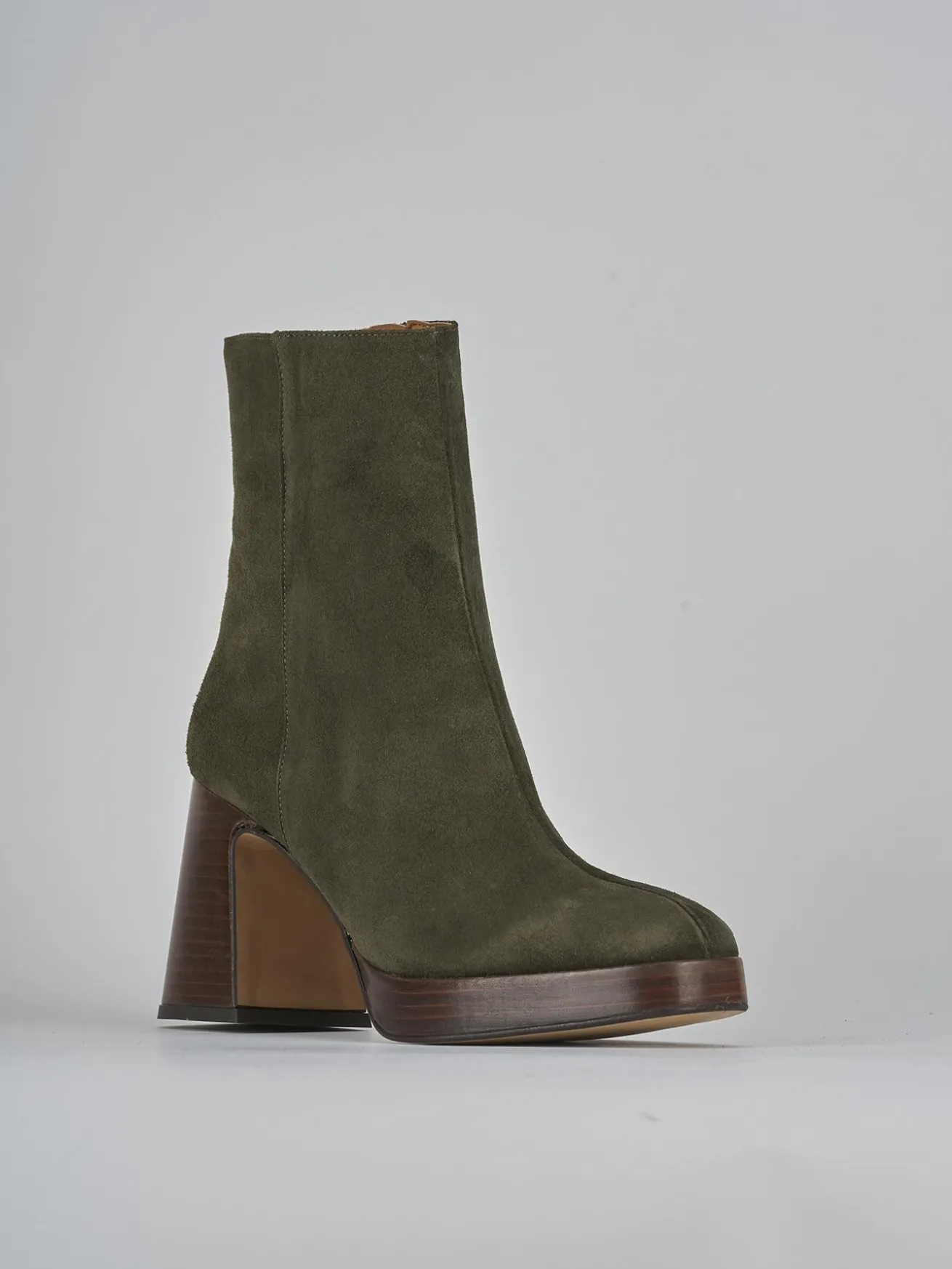 Stivaletti tacco 9cm camoscio verde