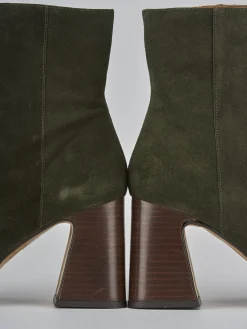 Stivaletti tacco 9cm camoscio verde
