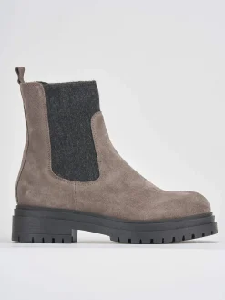 Stivaletti tacco 3cm camoscio grigio