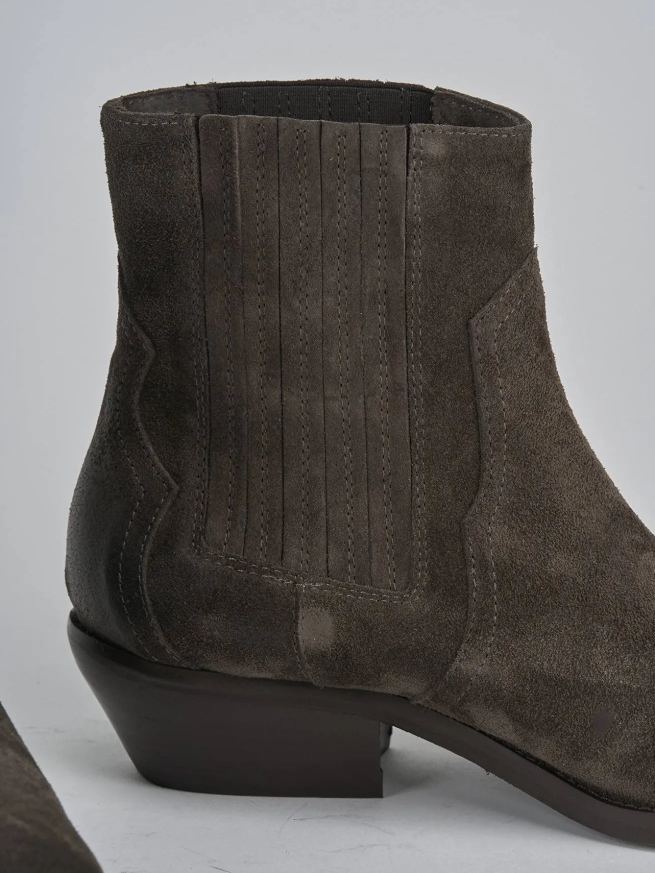 Stivaletti tacco 4cm camoscio testa