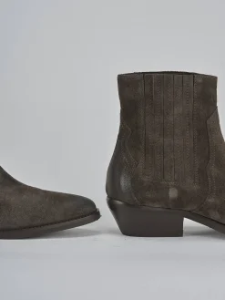 Stivaletti tacco 4cm camoscio testa