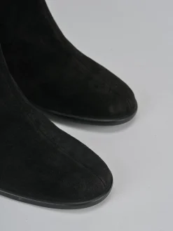 Stivaletti tacco 5cm camoscio nero