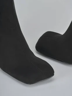 Stivaletti tacco 9cm camoscio sostenible nero