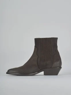 Stivaletti tacco 4cm camoscio testa