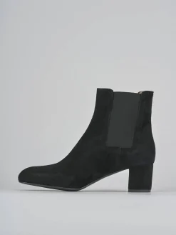 Stivaletti tacco 6cm camoscio nero