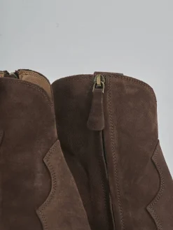 Stivaletti tacco 7cm camoscio testa